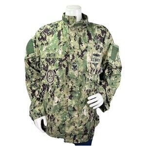 US Navy Working Uniform Type III Shirt Mens XL Camo Ripstop